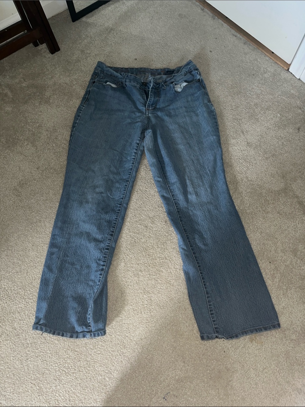 Women's Blue Denim Jeans - Casual Straight Leg